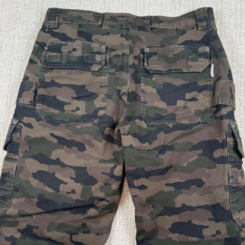 Duluth Trading Co Mens 34x34 Camo Flex Fire Hose Standard Fit Cargo Pants - Picture 4 of 11